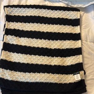 J. Crew Black and Cream blanket scarf